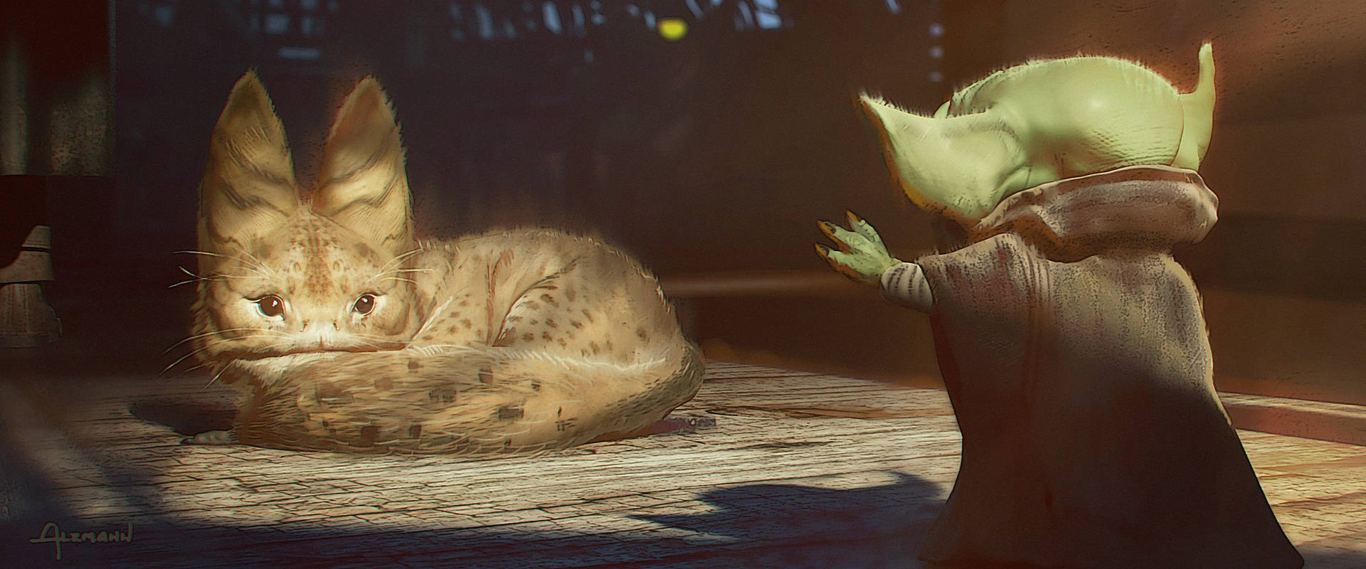 3000X1250 Baby Yoda Wallpaper and Background