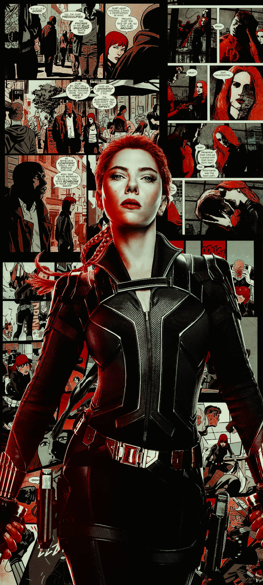 864X1920 Black Widow Wallpaper and Background