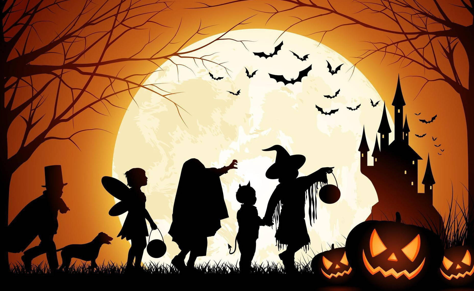 1858X1142 Cute Halloween Wallpaper and Background