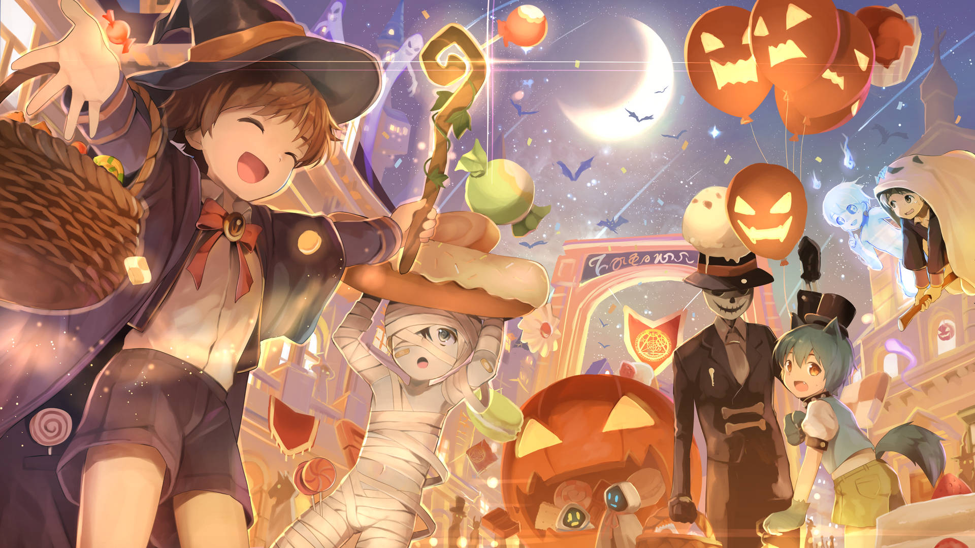 2646X1489 Cute Halloween Wallpaper and Background