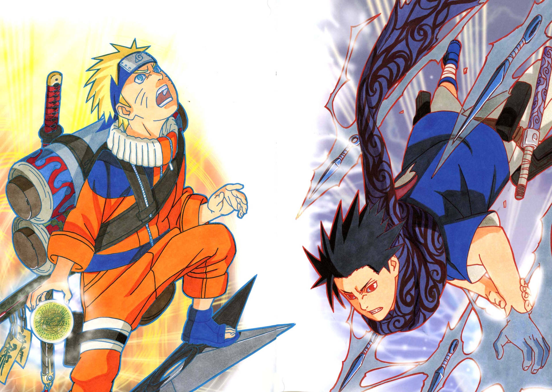 3095X2200 Naruto And Sasuke Wallpaper and Background