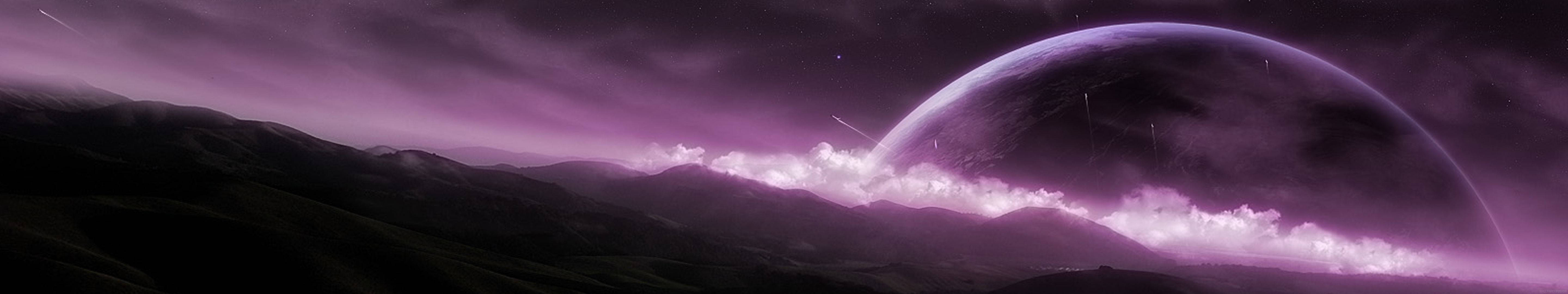 5760X1080 Purple Wallpaper and Background