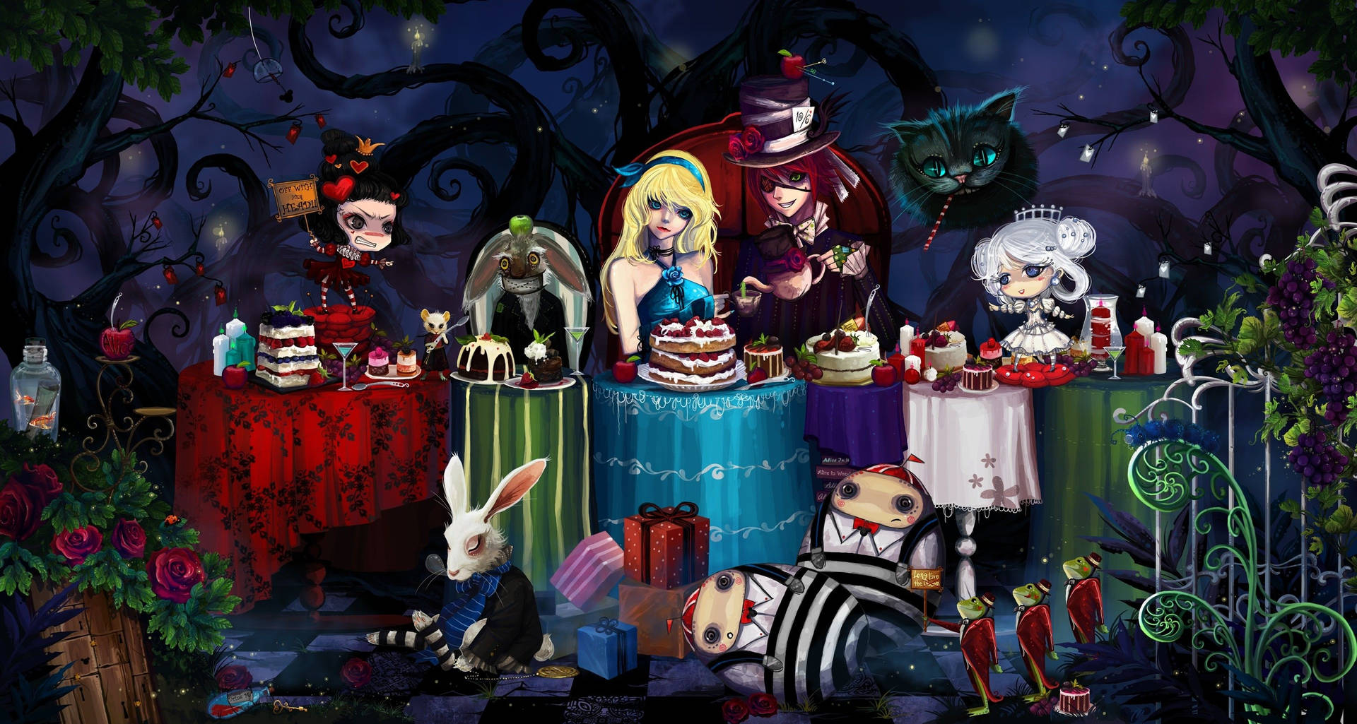 3534X1887 Alice In Wonderland Wallpaper and Background
