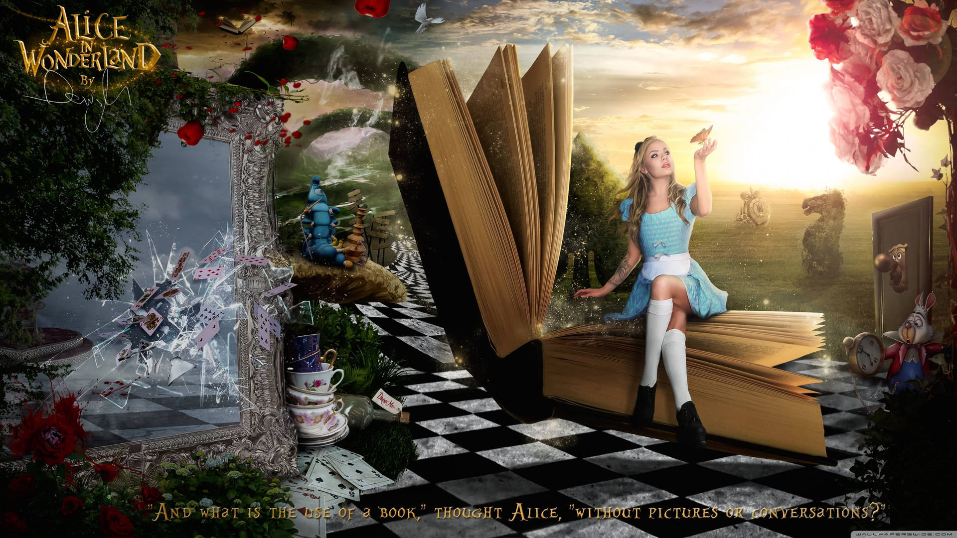 3554X1999 Alice In Wonderland Wallpaper and Background