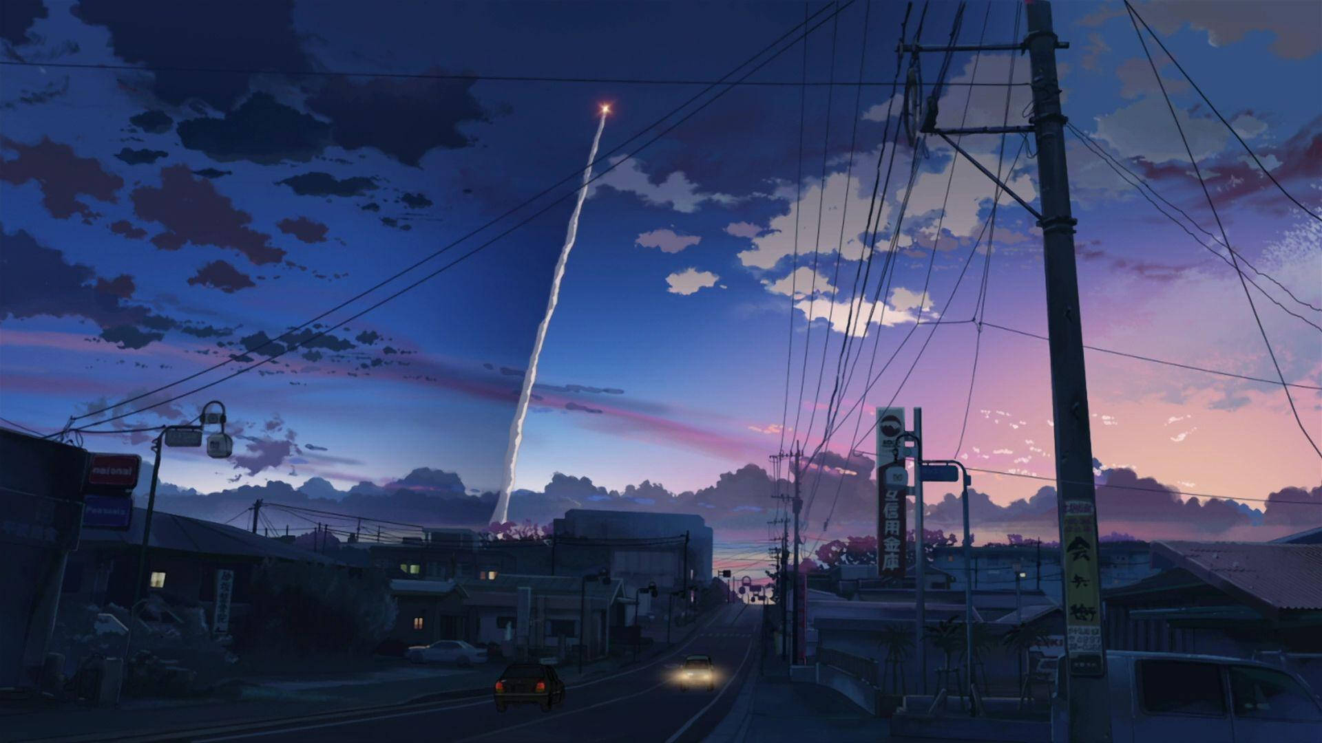 Download Aesthetic Anime Scene Desktop 4K Wallpaper