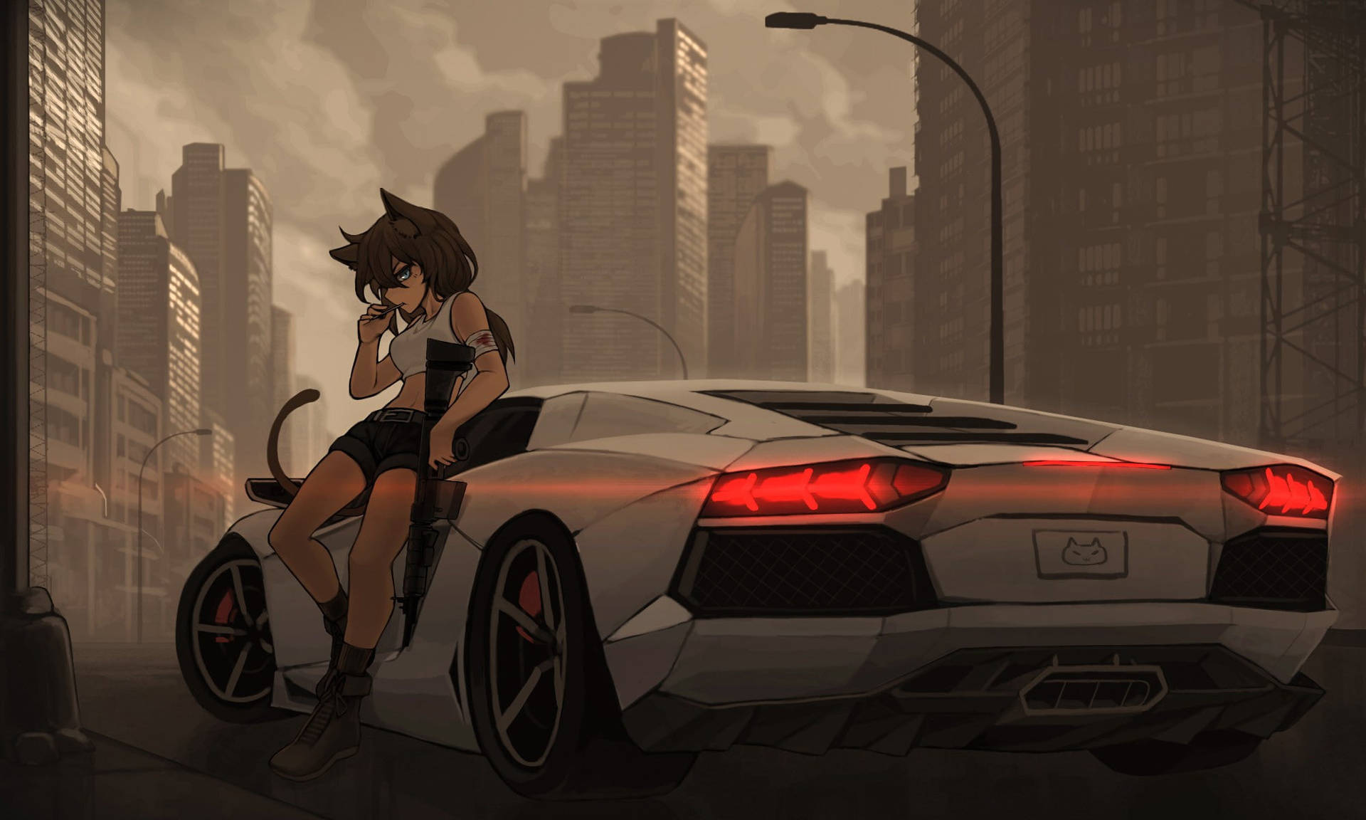 Anime Car 2000X1200 Wallpaper and Background Image