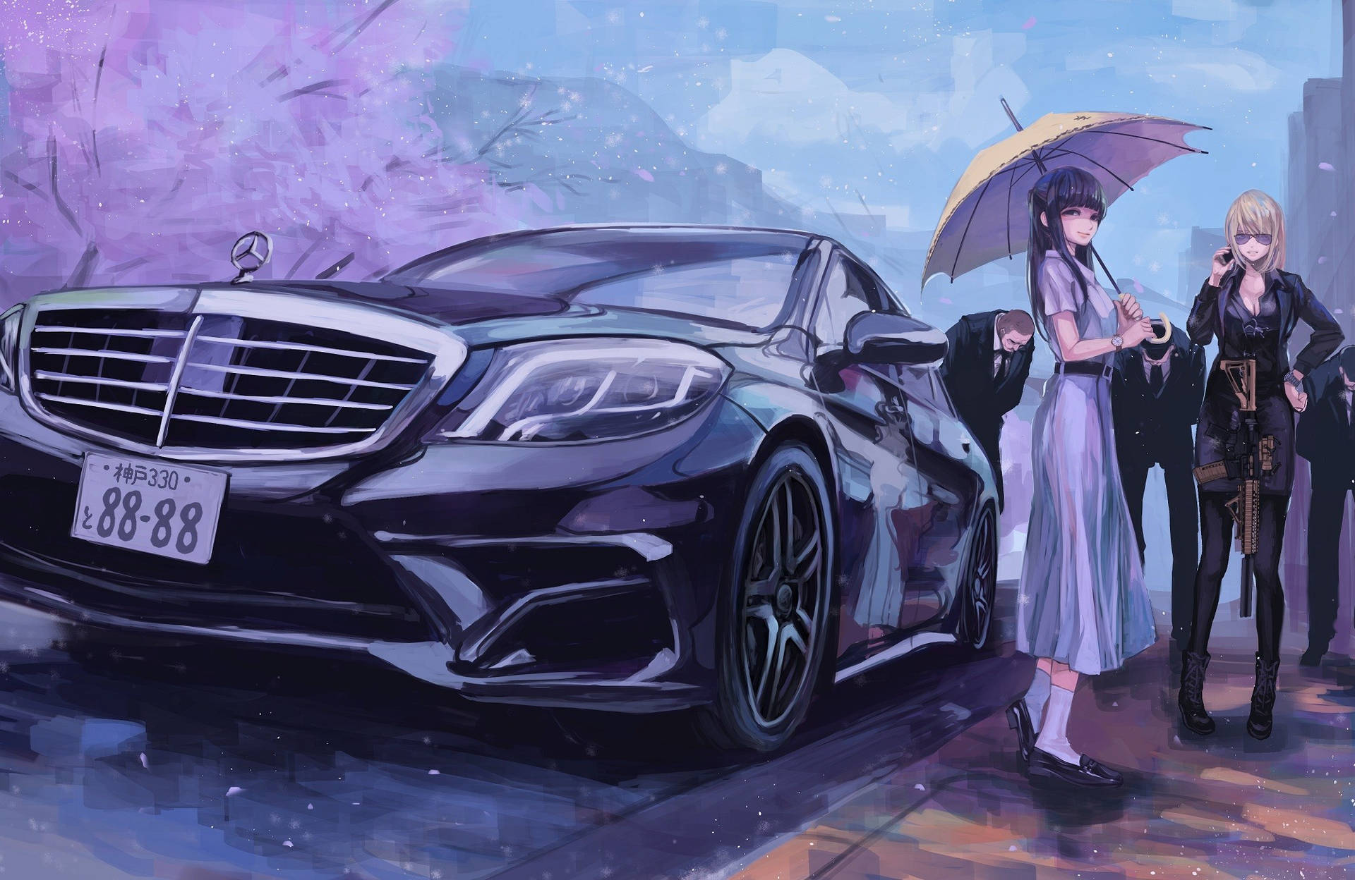 Anime Car 2000X1300 Wallpaper and Background Image