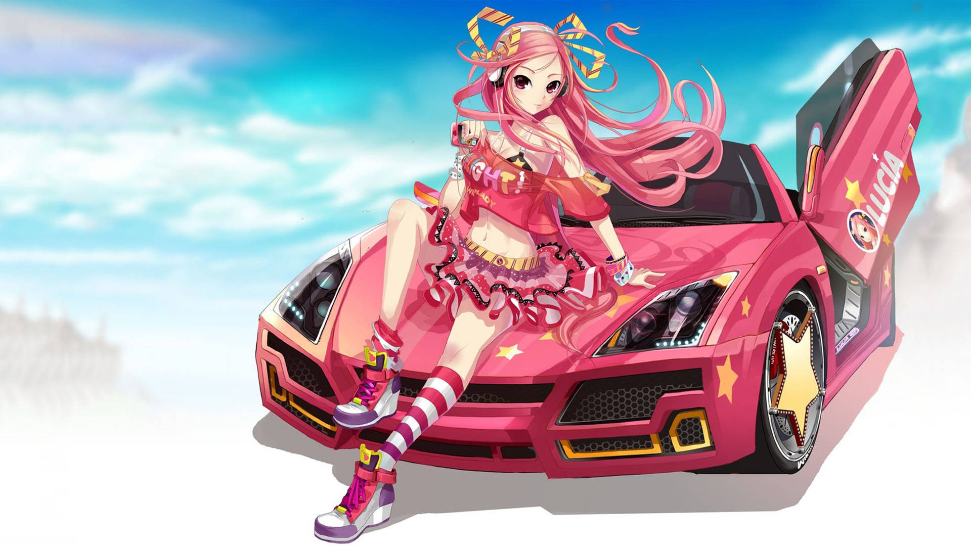 Anime Car 2048X1152 Wallpaper and Background Image