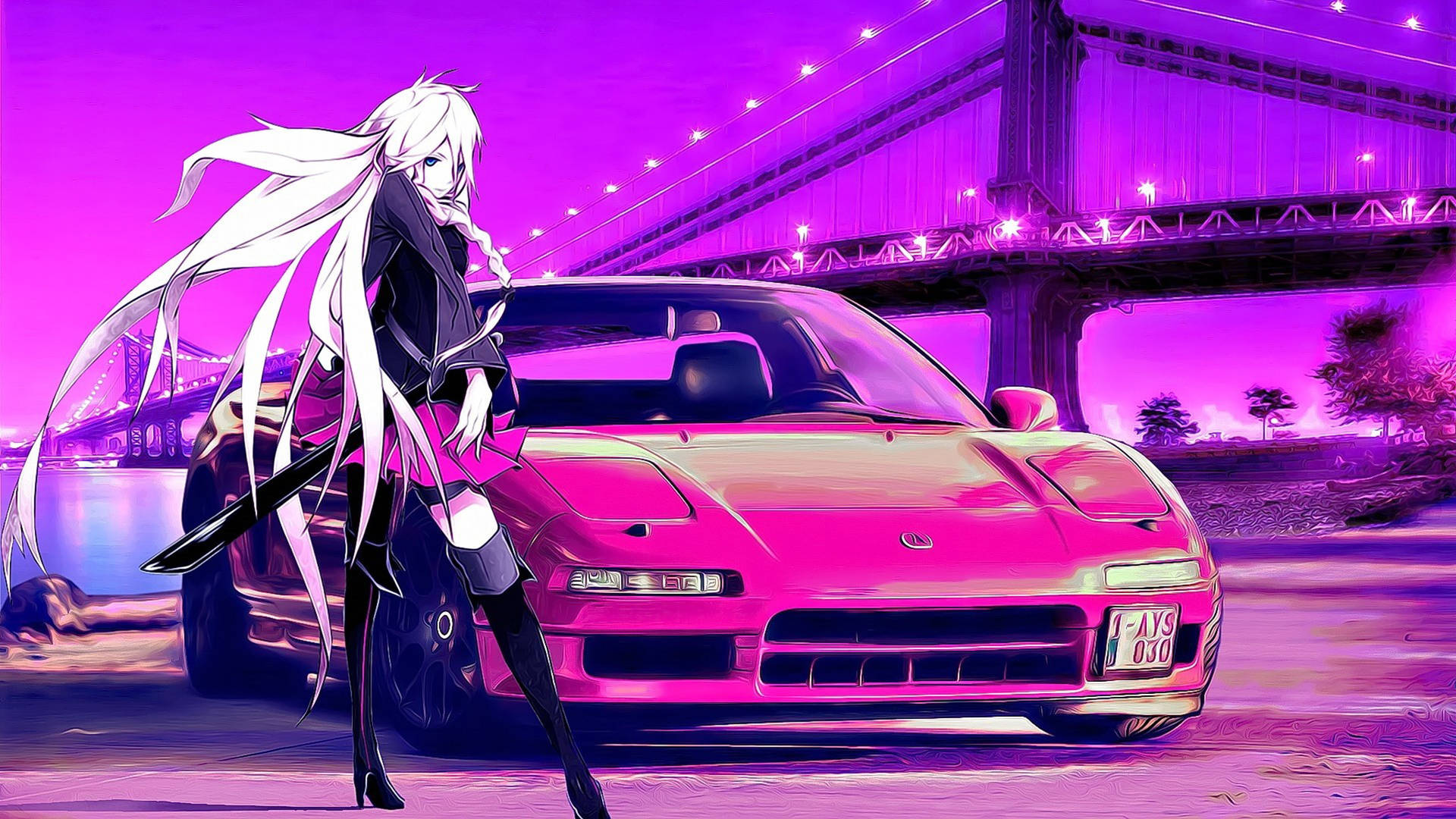 2048X1152 Anime Car Wallpaper and Background