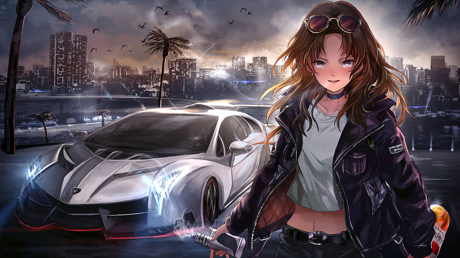 Anime Car 2048X1152 Wallpaper and Background Image
