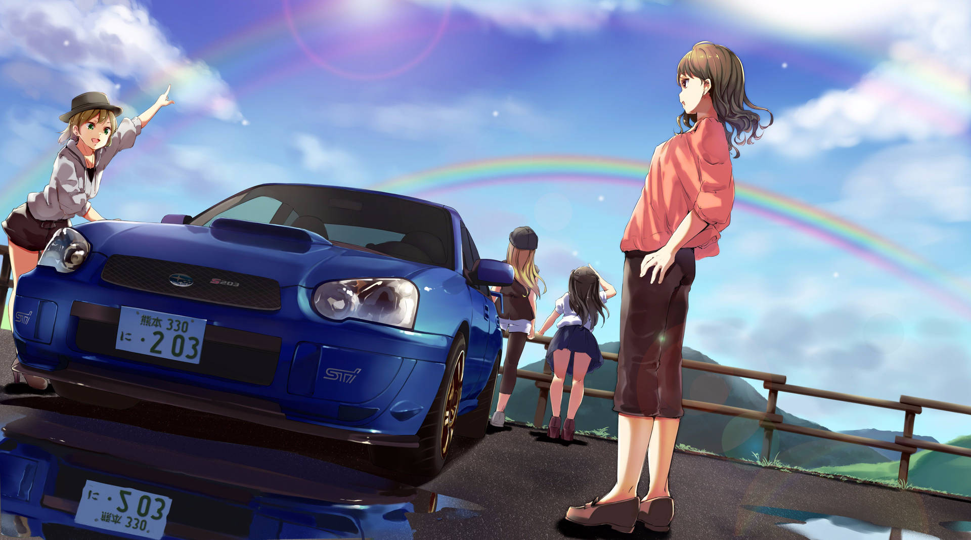 4096X2279 Anime Car Wallpaper and Background