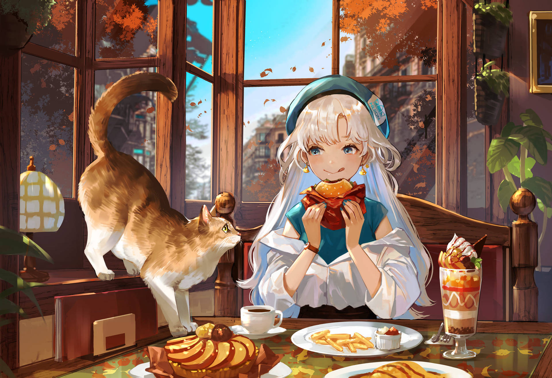 Anime Cat 2000X1369 Wallpaper and Background Image