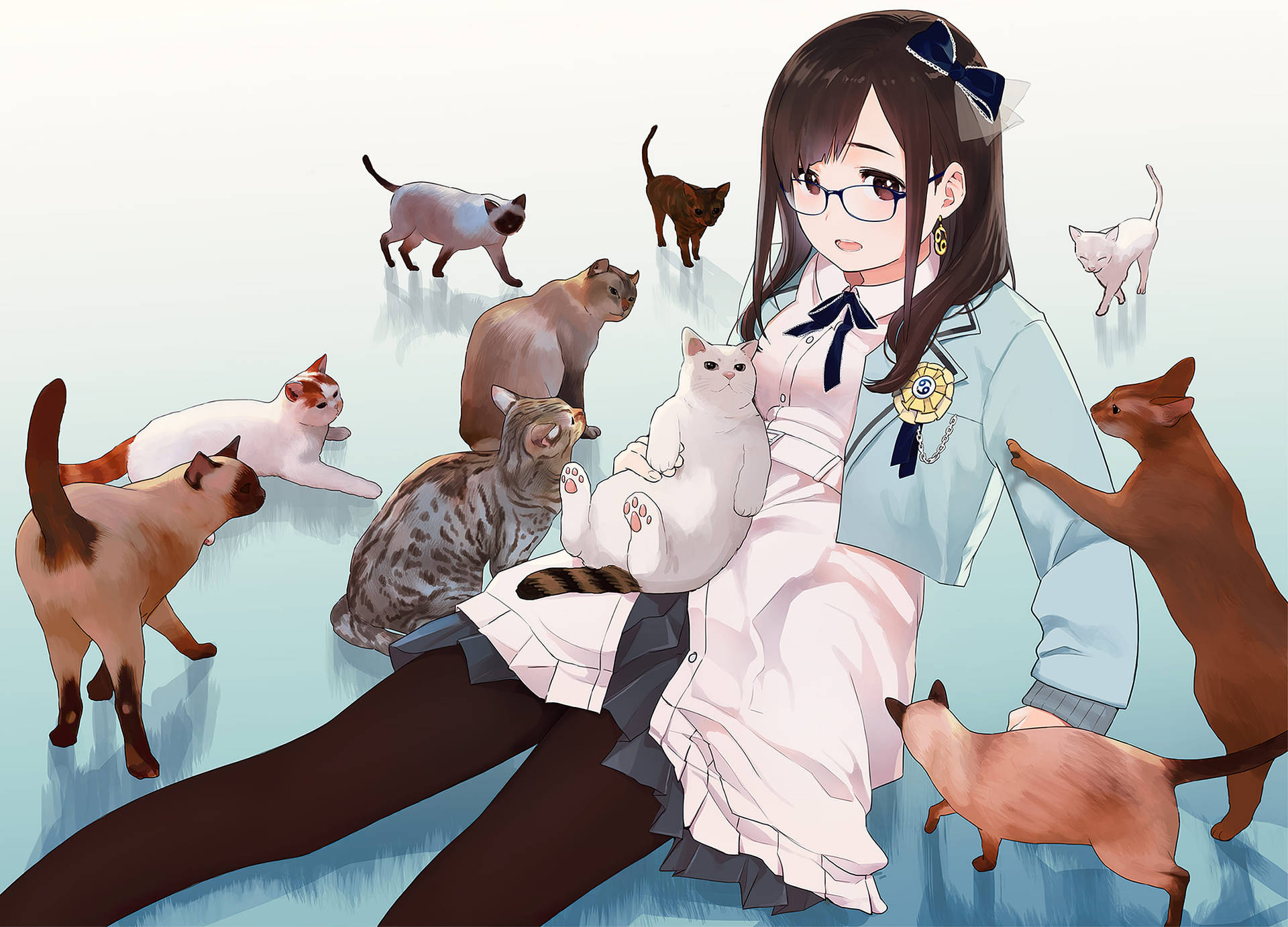 Anime Cat 3400X2448 Wallpaper and Background Image