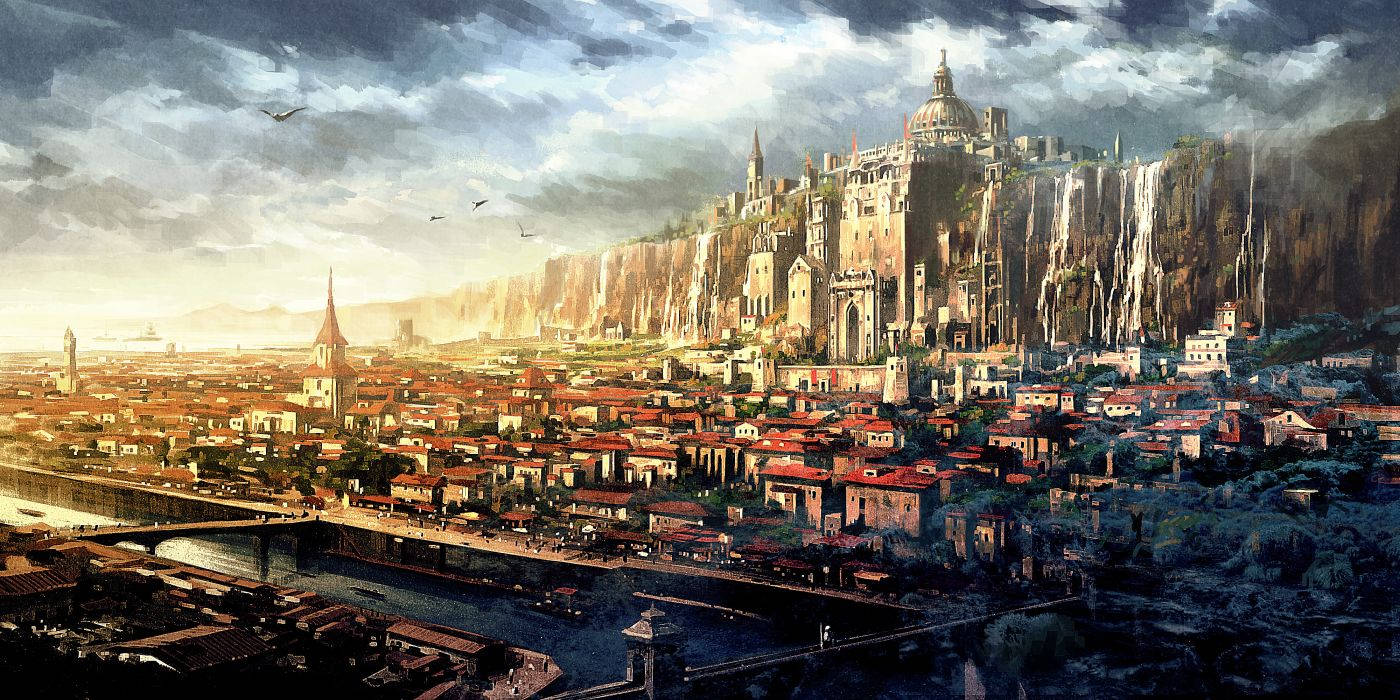 Anime City 1400X700 Wallpaper and Background Image