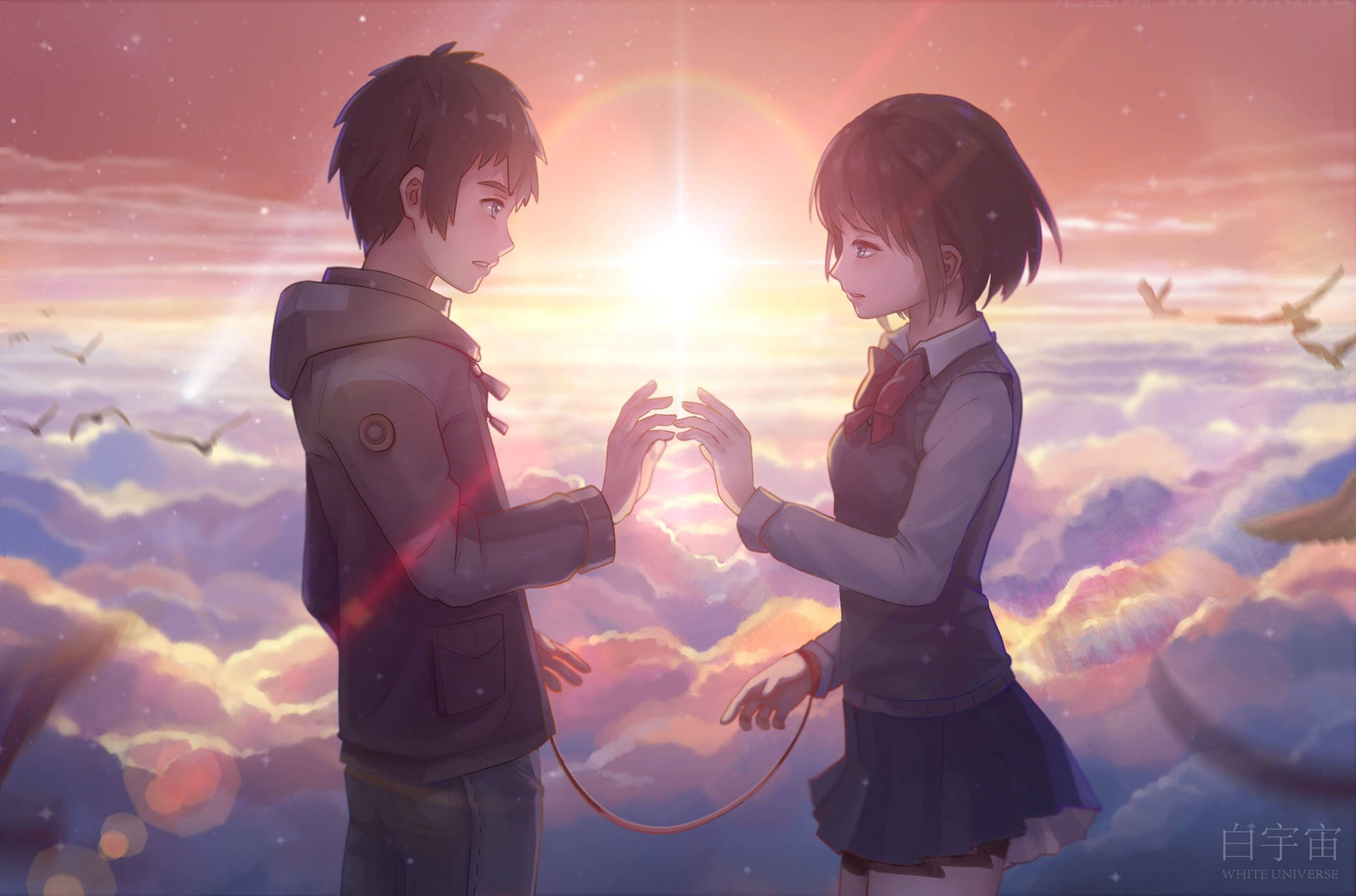 2663X1760 Anime Couple Wallpaper and Background