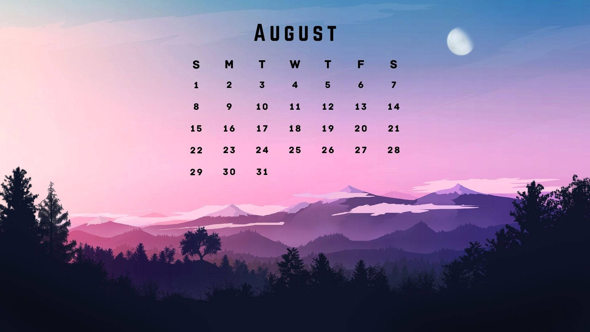1920X1080 August Wallpaper and Background