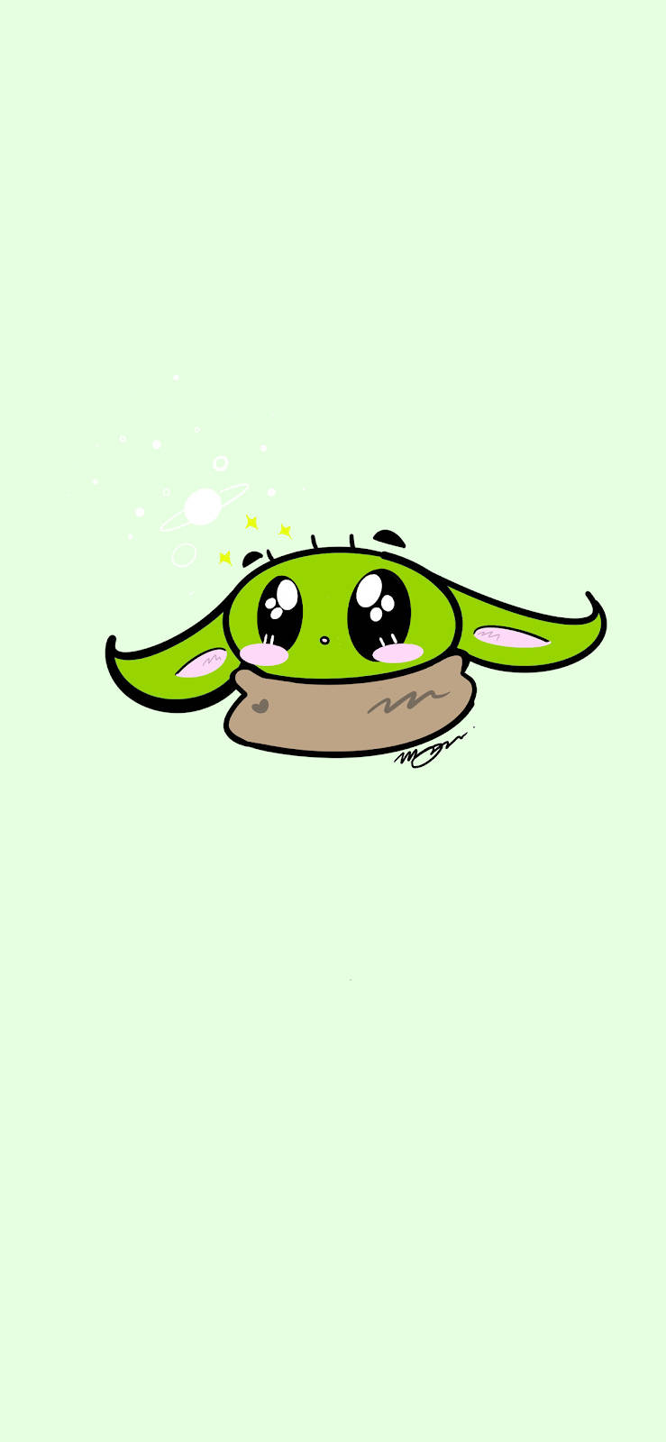 739X1600 Baby Yoda Wallpaper and Background