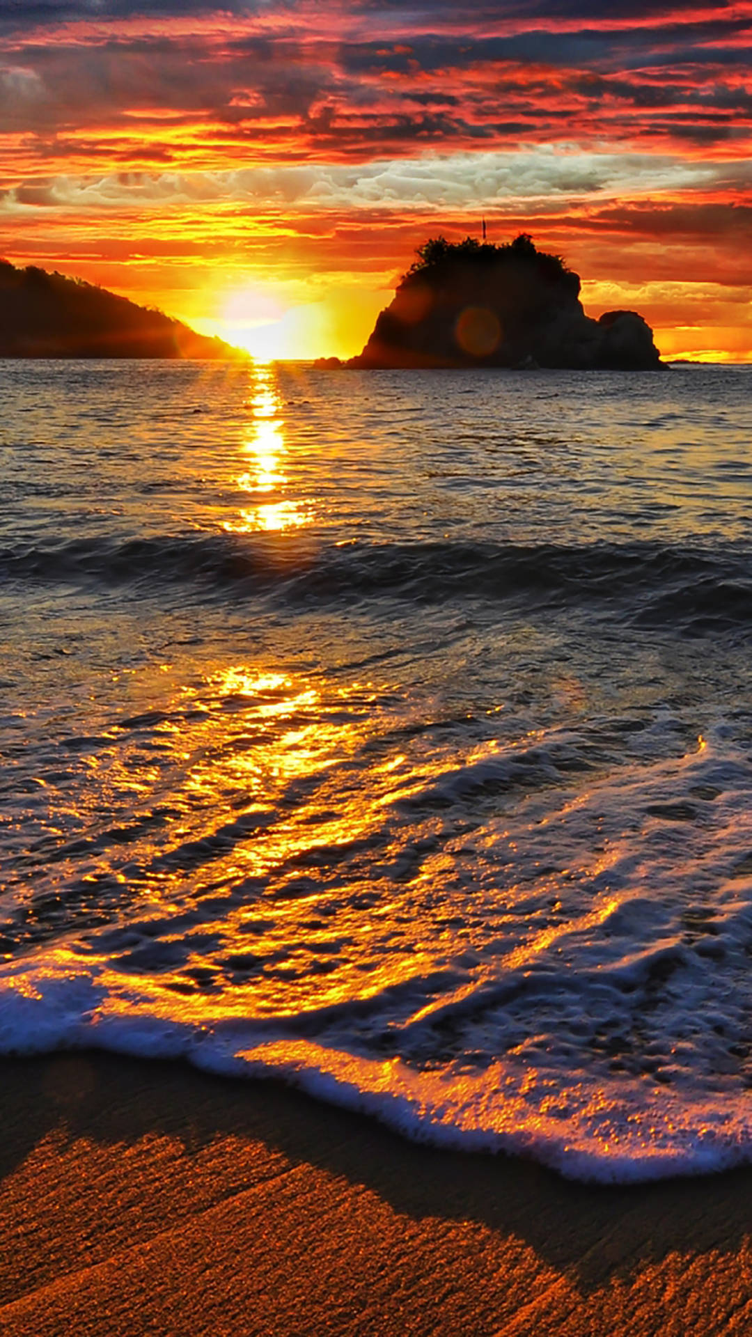 1242X2208 Beach Sunset Wallpaper and Background