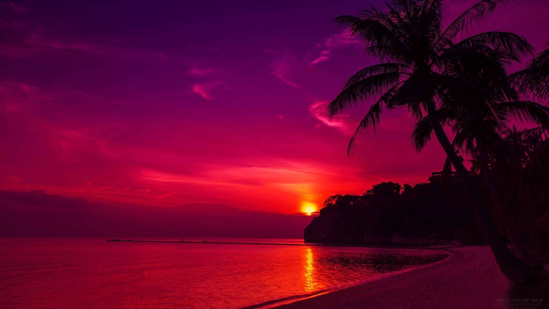1920X1080 Beach Sunset Wallpaper and Background