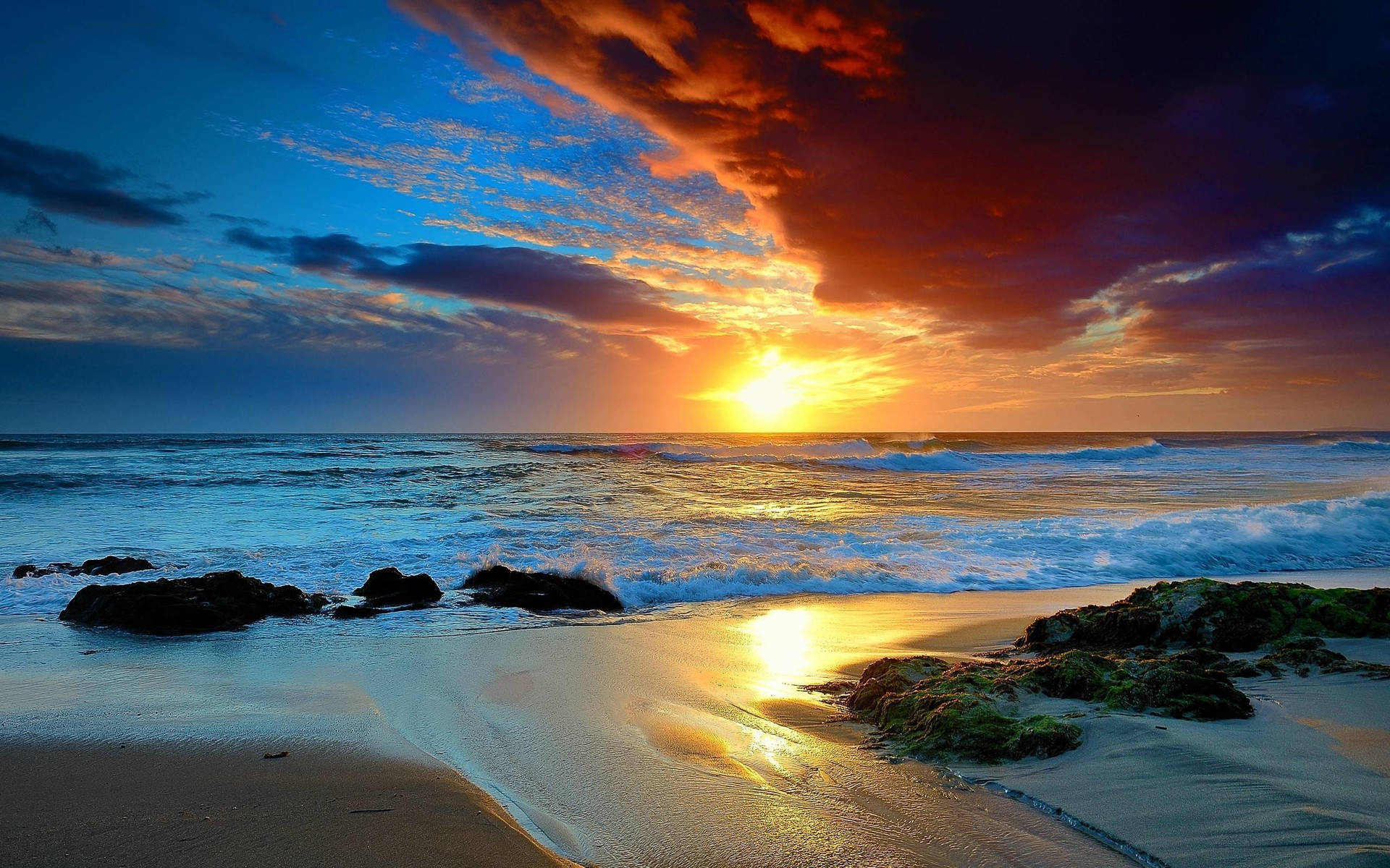 Beach Sunset 2560X1600 Wallpaper and Background Image