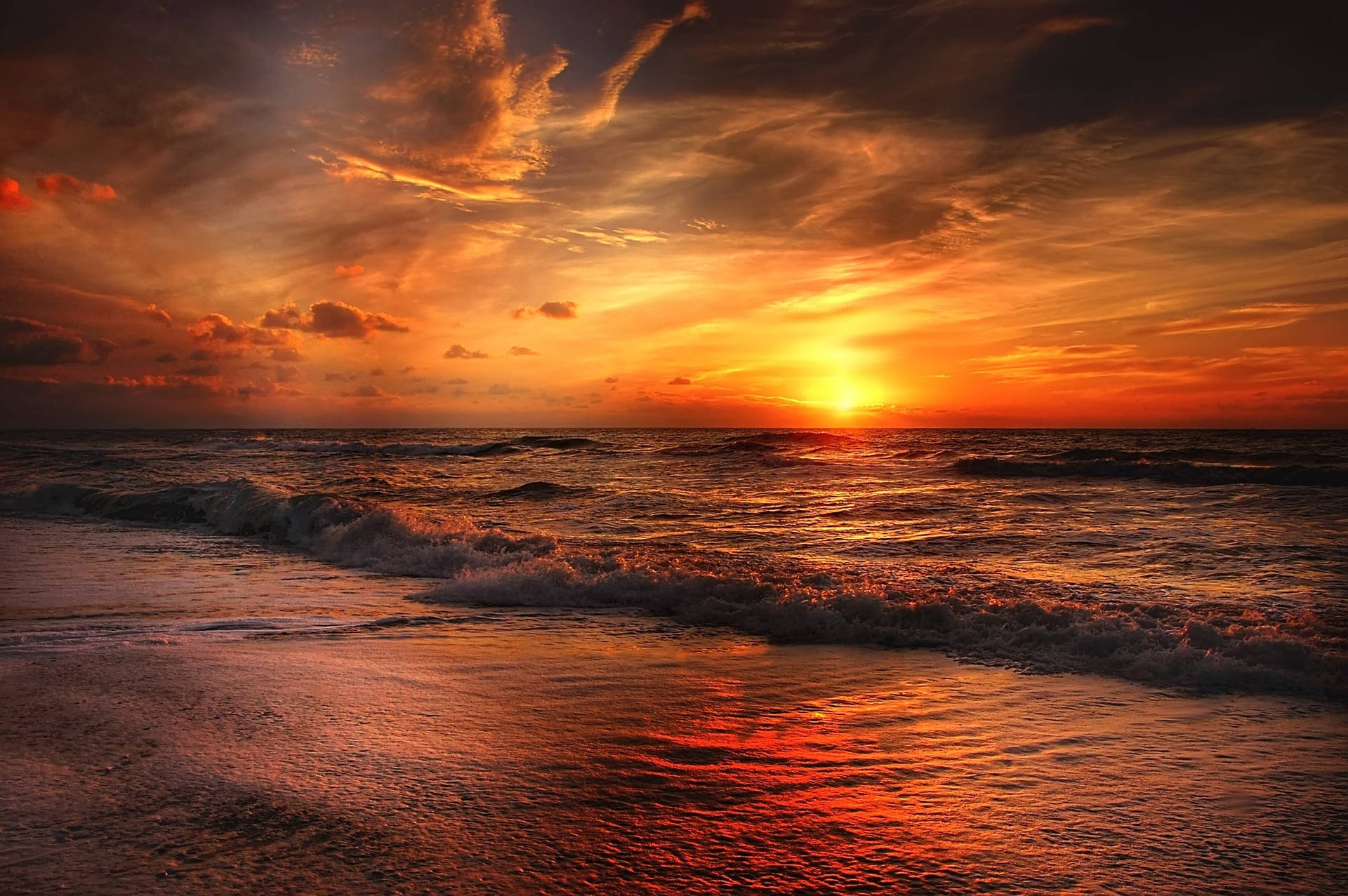 Beach Sunset 3008X2000 Wallpaper and Background Image