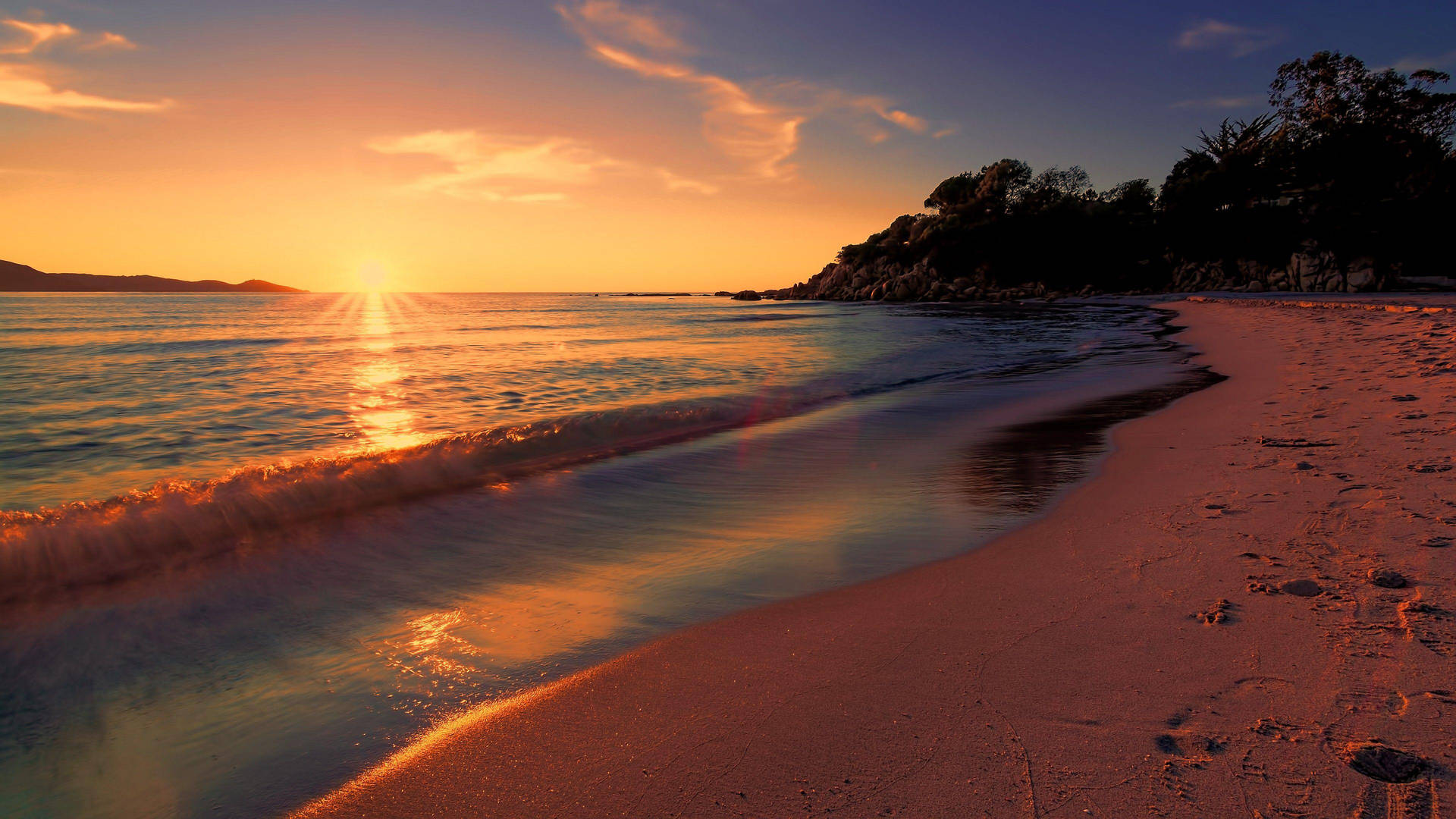3840X2160 Beach Sunset Wallpaper and Background