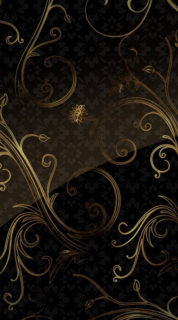 Black And Gold 736X1318 Wallpaper and Background Image