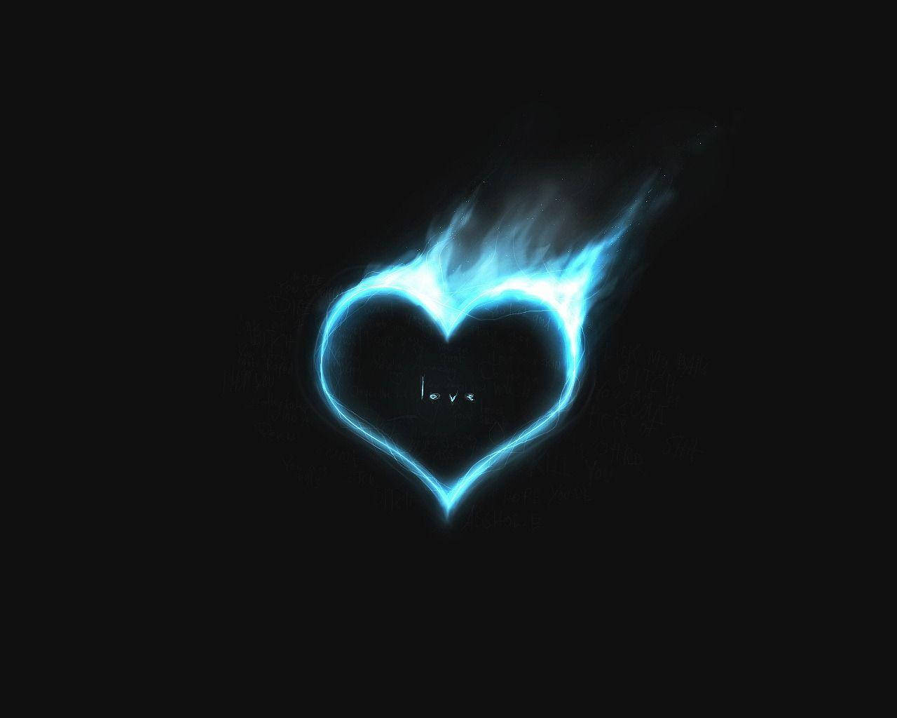 1280X1024 Black Heart Wallpaper and Background