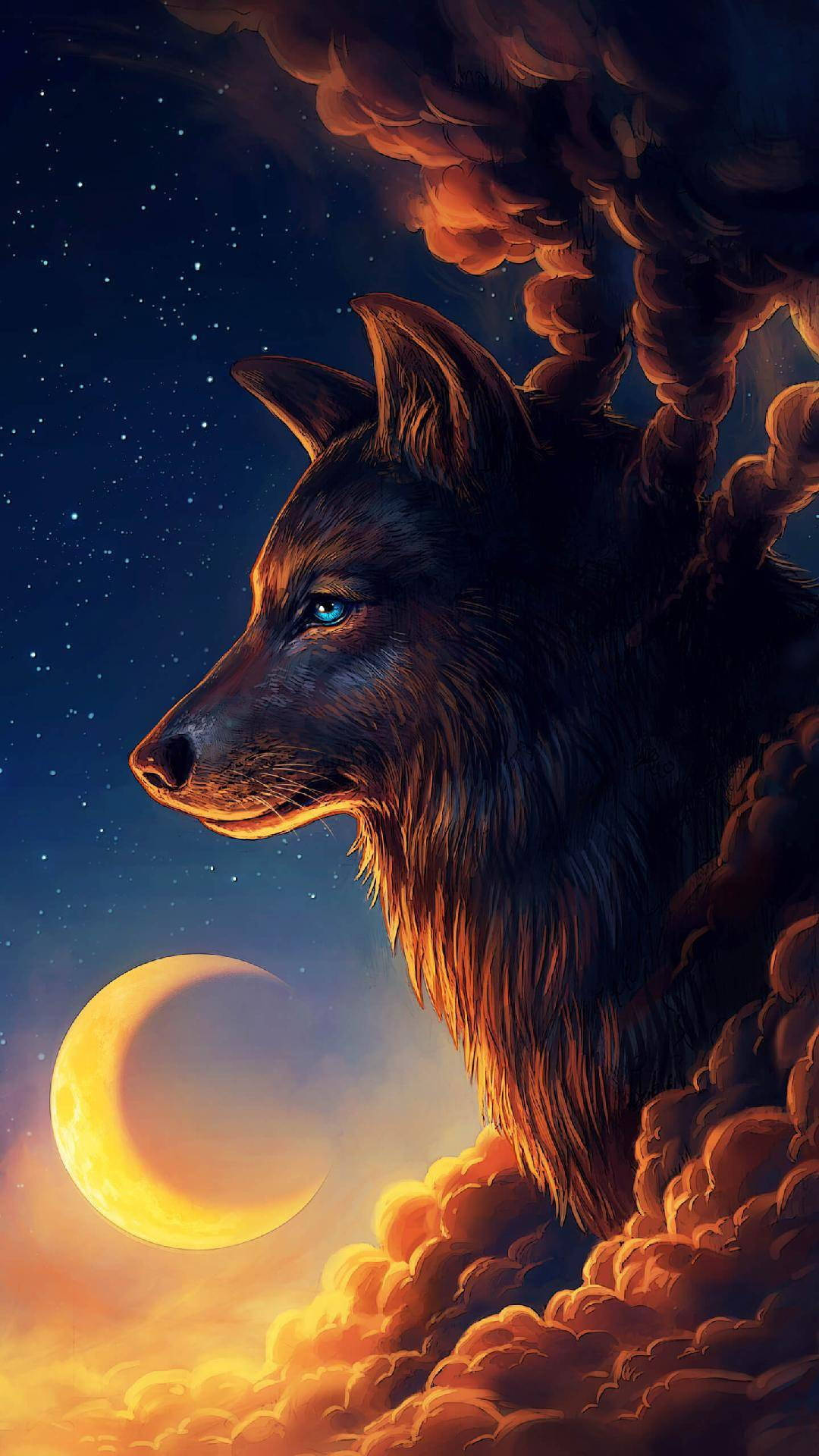 1080X1920 Black Wolf Wallpaper and Background