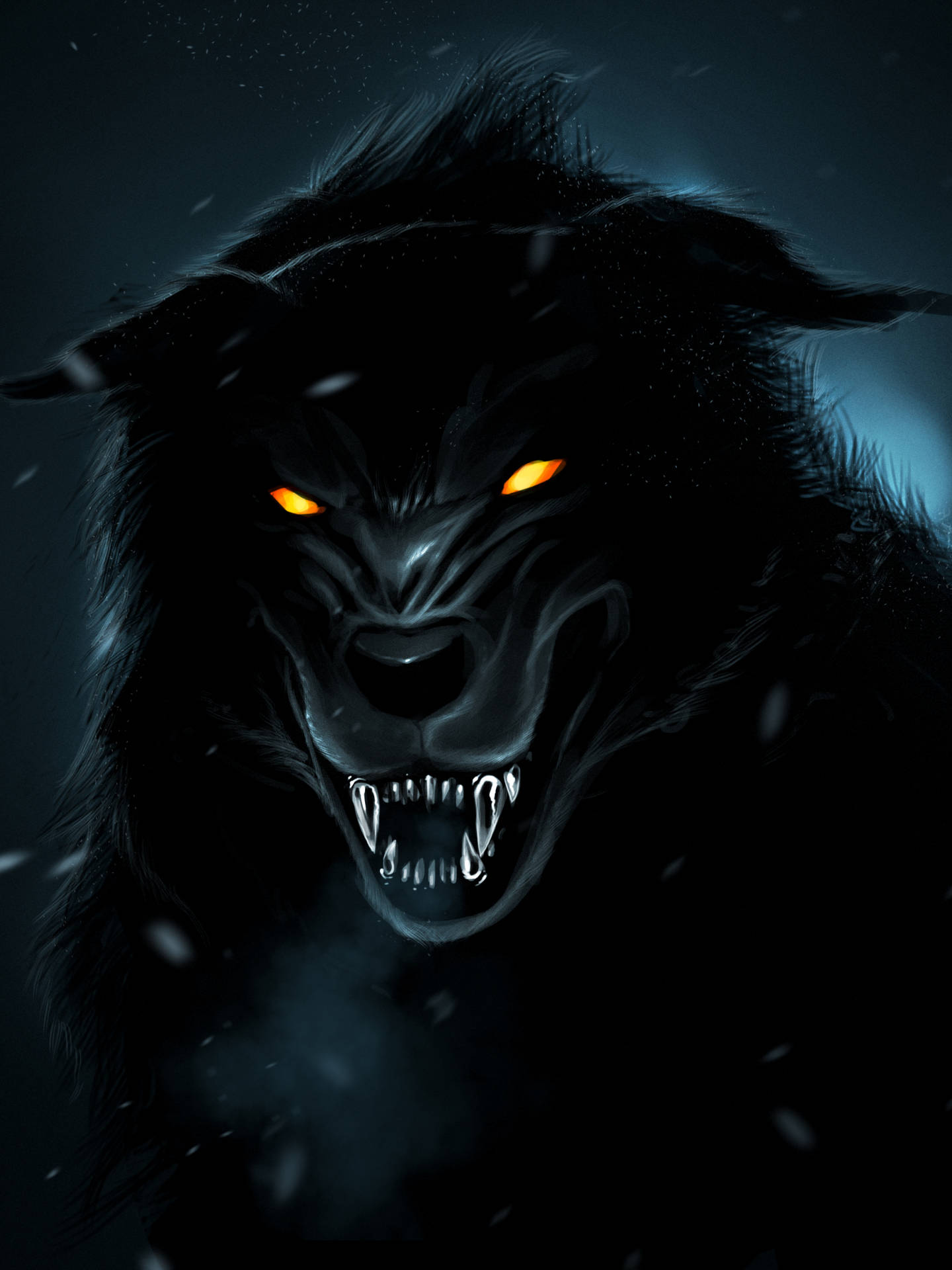 1536X2048 Black Wolf Wallpaper and Background