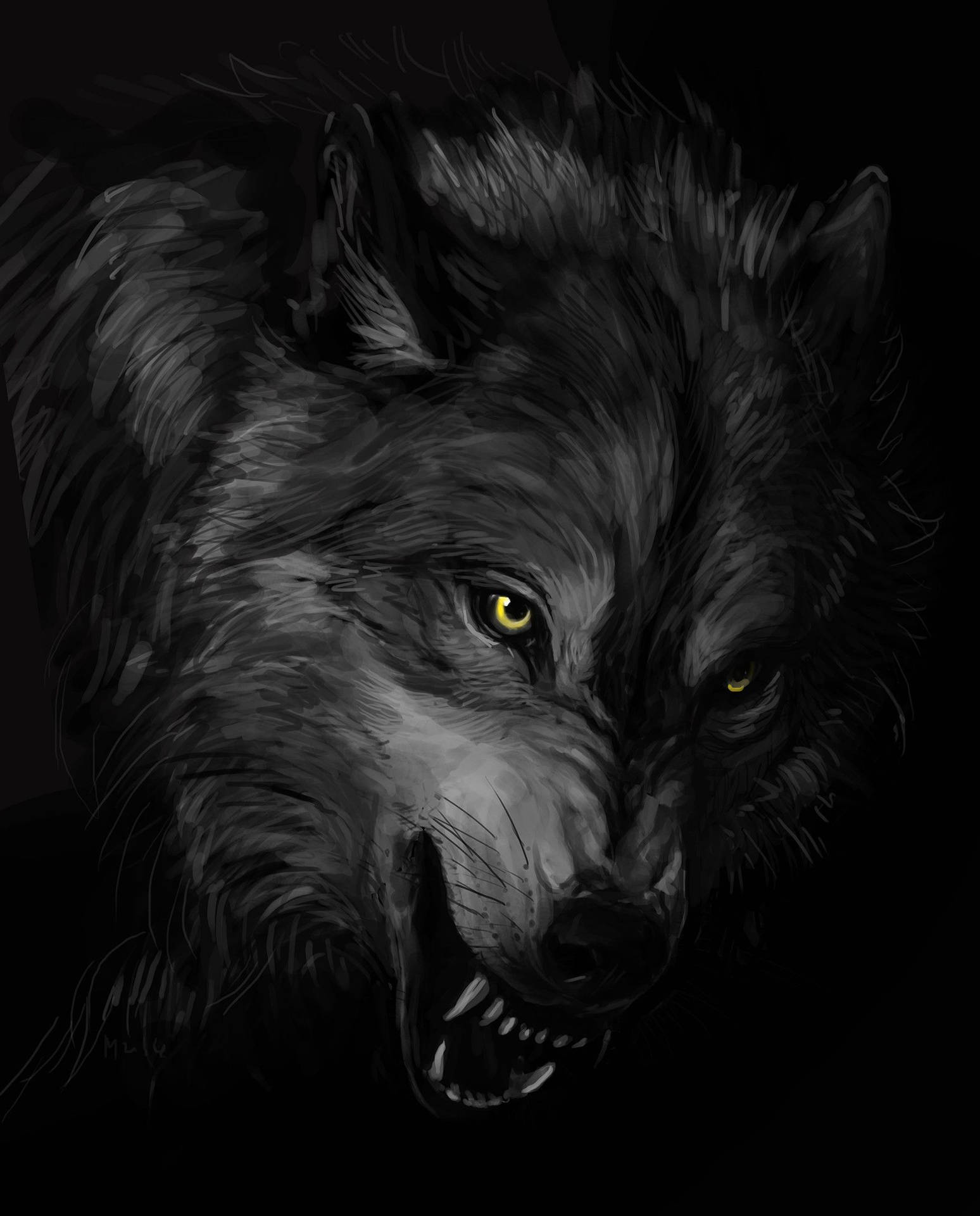 1754X2175 Black Wolf Wallpaper and Background
