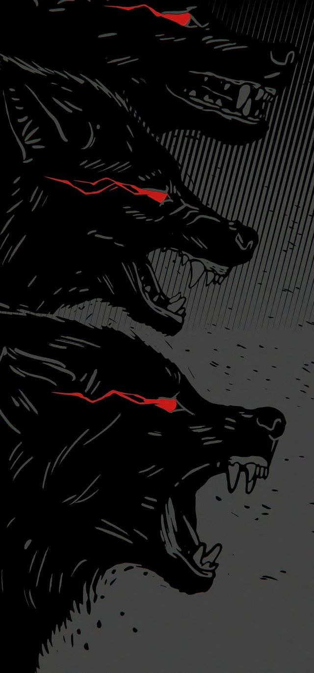 640X1371 Black Wolf Wallpaper and Background