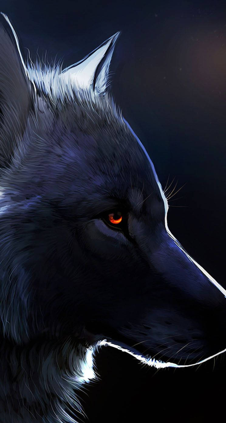 744X1392 Black Wolf Wallpaper and Background