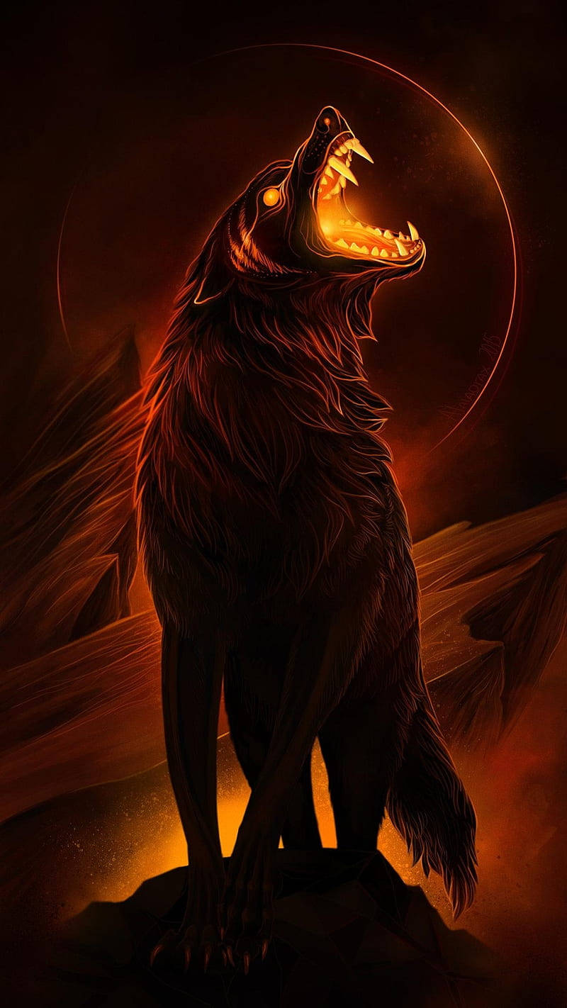 800X1422 Black Wolf Wallpaper and Background