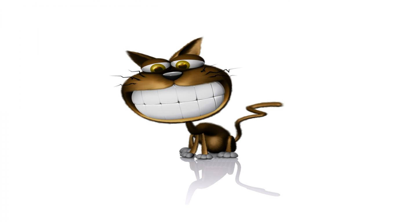 1366X768 Cartoon Cat Wallpaper and Background