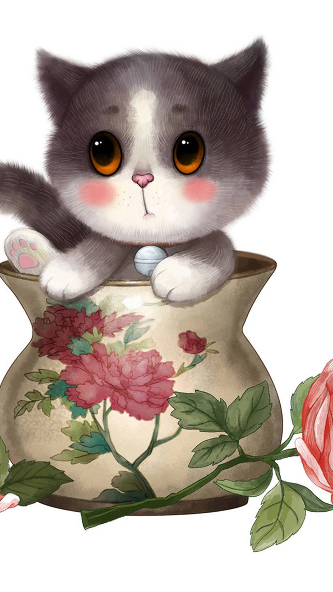 1440X2560 Cartoon Cat Wallpaper and Background