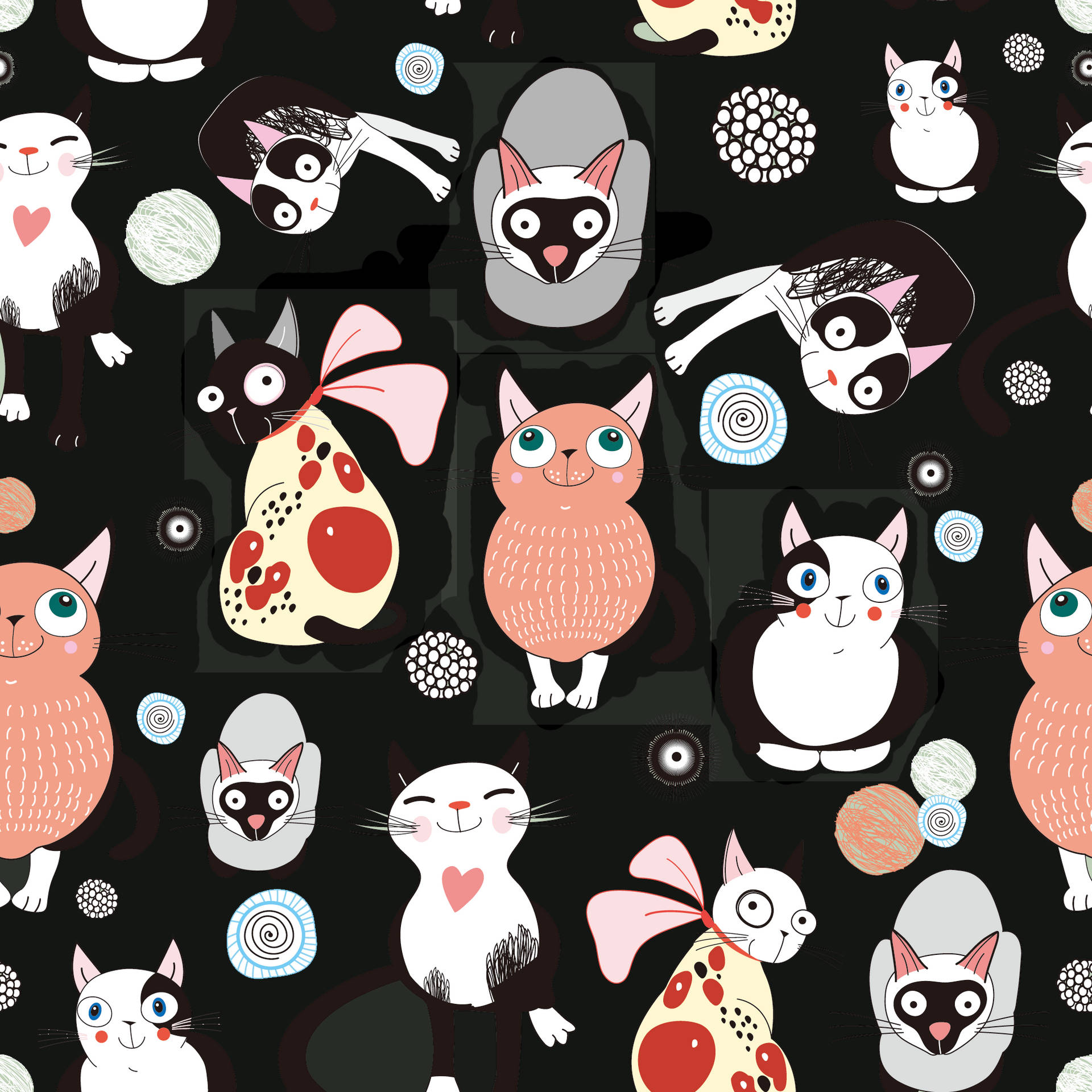 2007X2007 Cartoon Cat Wallpaper and Background