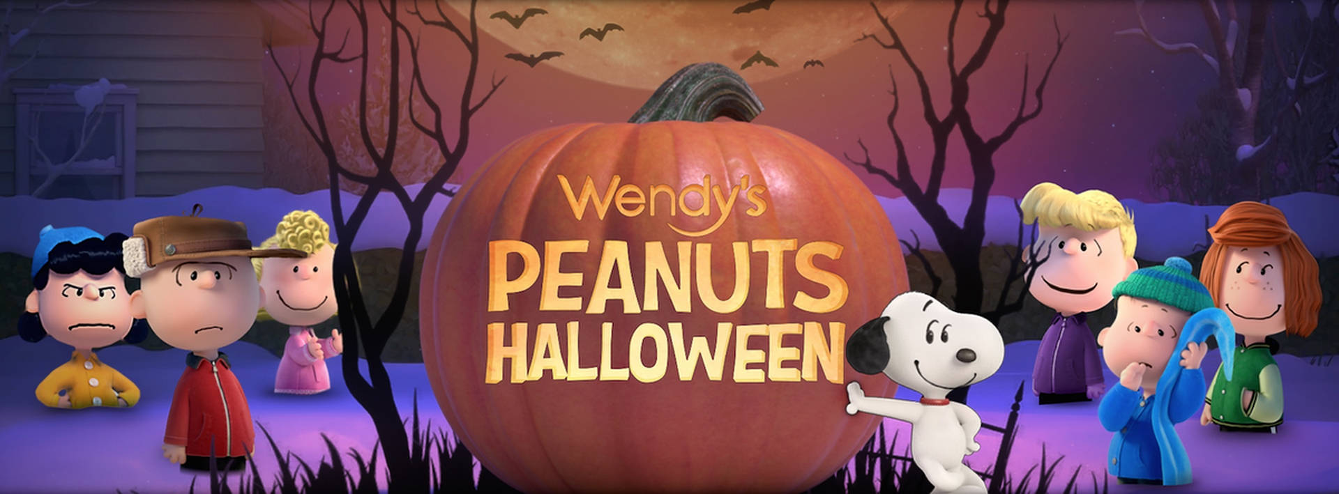 2400X886 Charlie Brown Halloween Wallpaper and Background