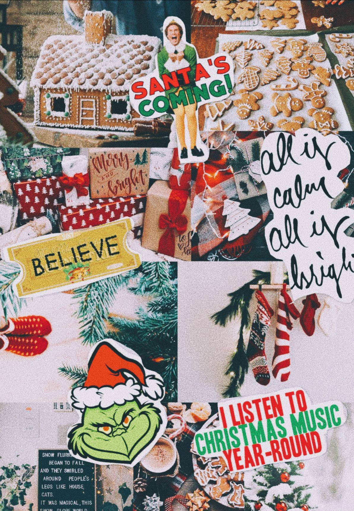 1193X1720 Christmas Collage Wallpaper and Background