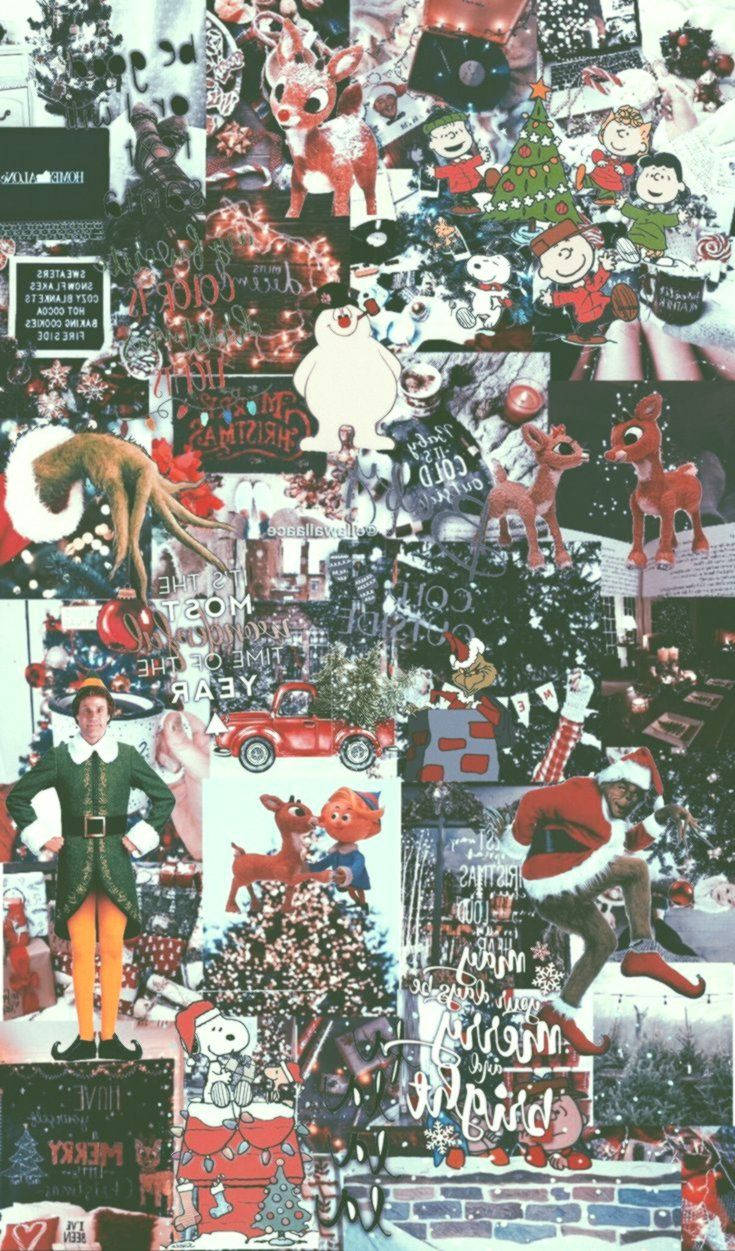 735X1251 Christmas Collage Wallpaper and Background