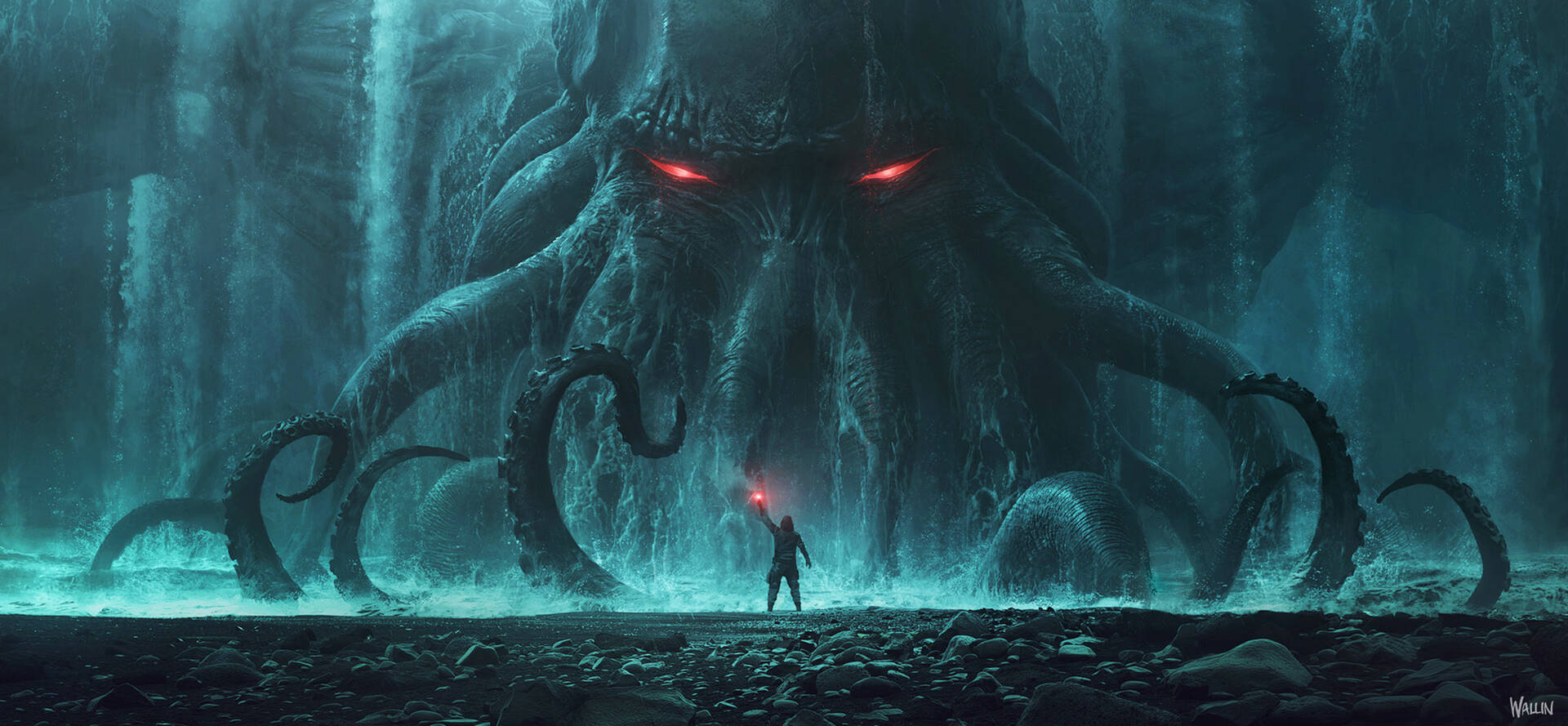 2333X1080 Cthulhu Wallpaper and Background