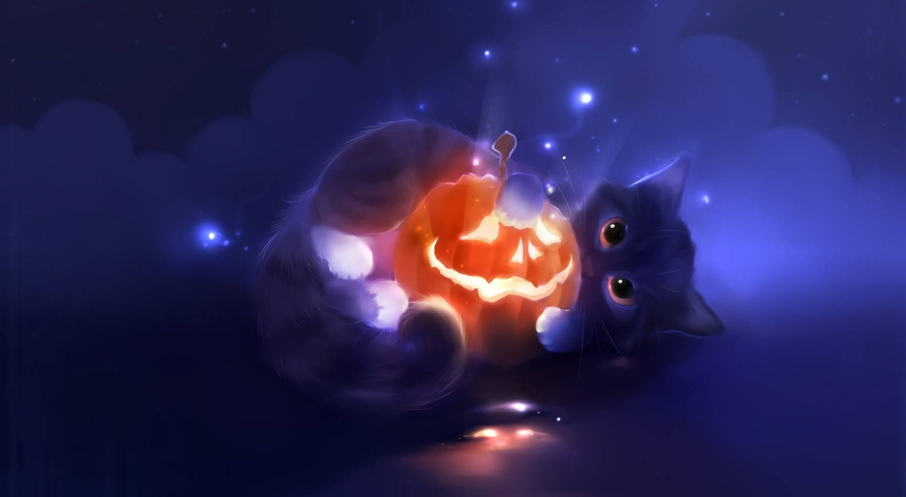 1858X1019 Cute Halloween Wallpaper and Background
