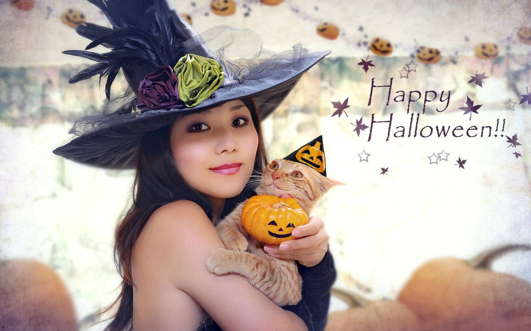 1858X1161 Cute Halloween Wallpaper and Background