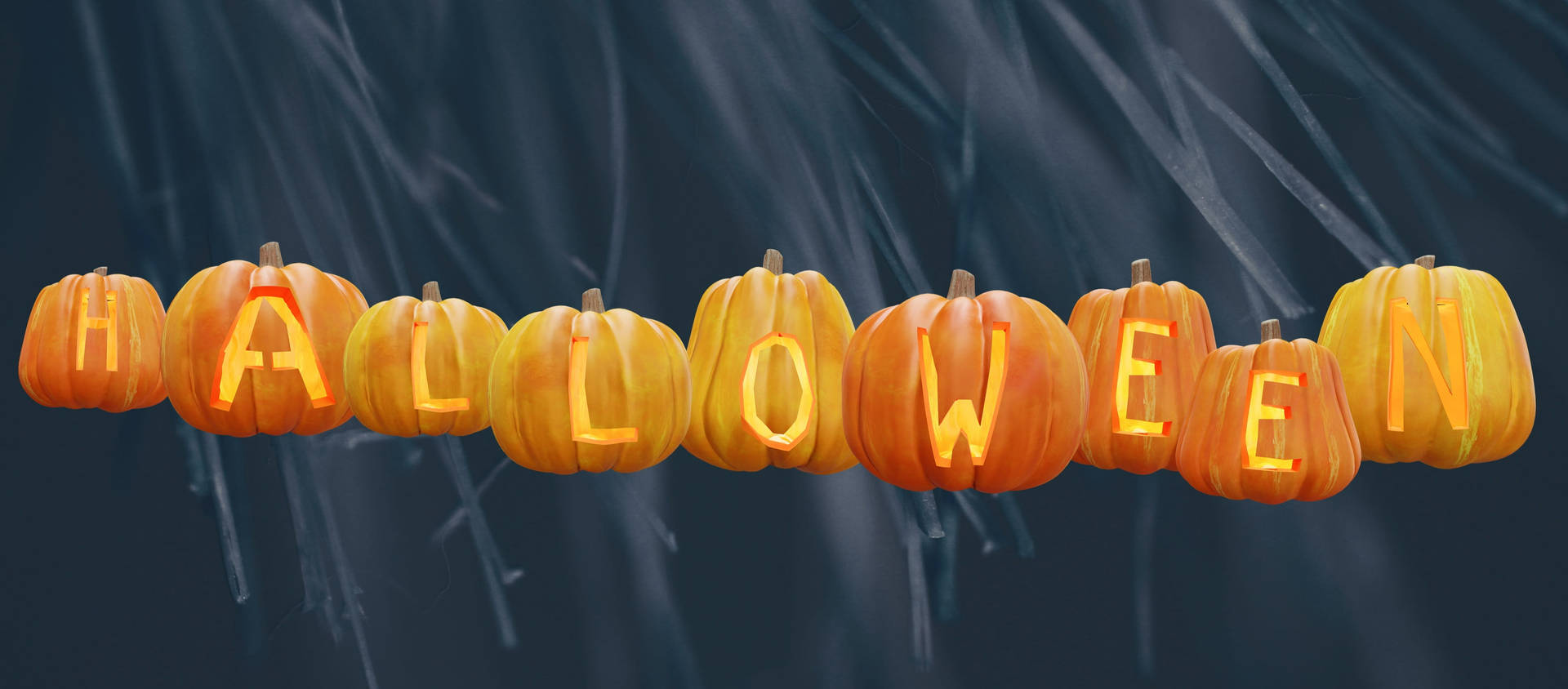 3872X1702 Cute Halloween Wallpaper and Background