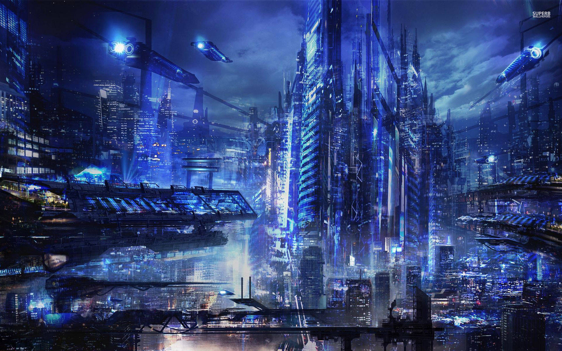 1920X1200 Cyberpunk City Wallpaper and Background