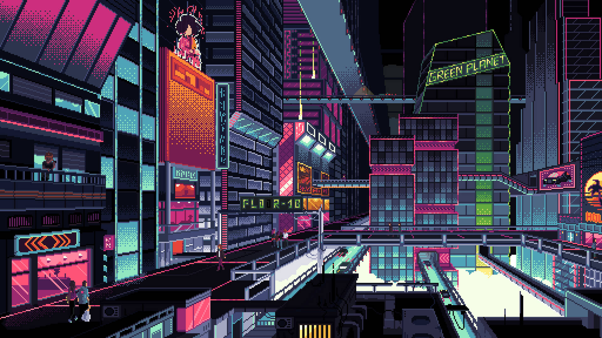 2048X1152 Cyberpunk City Wallpaper and Background