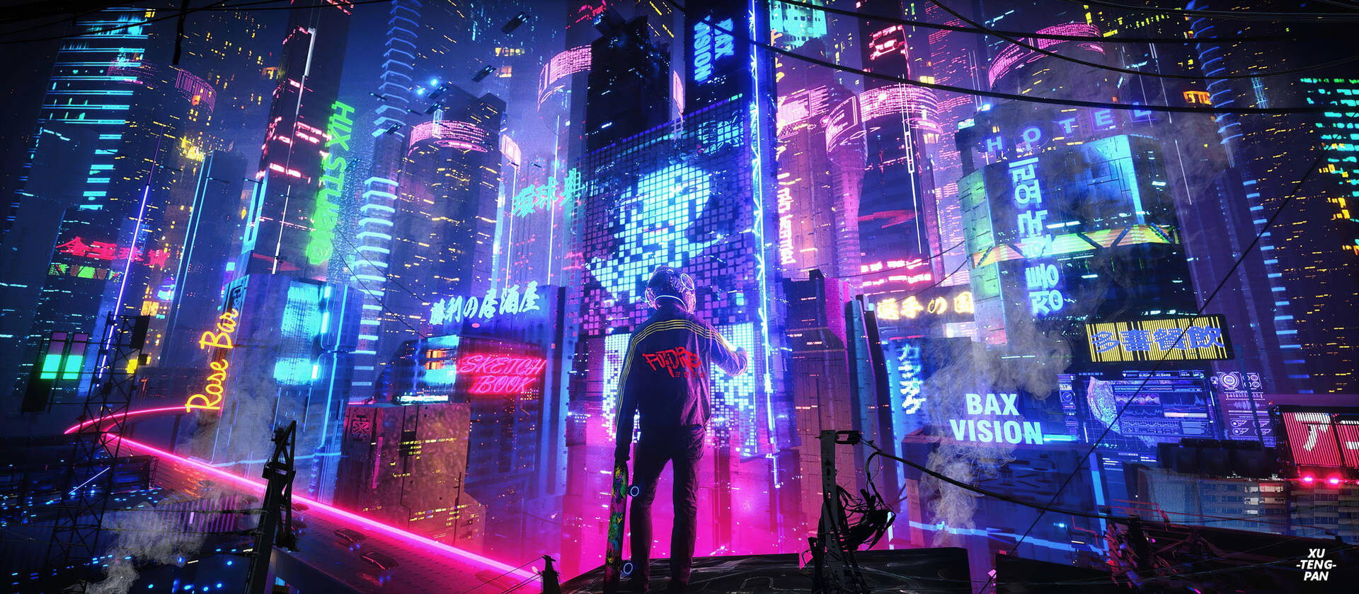 3840X1680 Cyberpunk City Wallpaper and Background