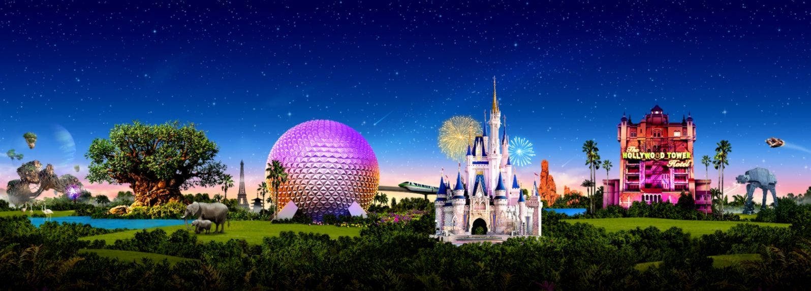 Disney World 1596X573 Wallpaper and Background Image