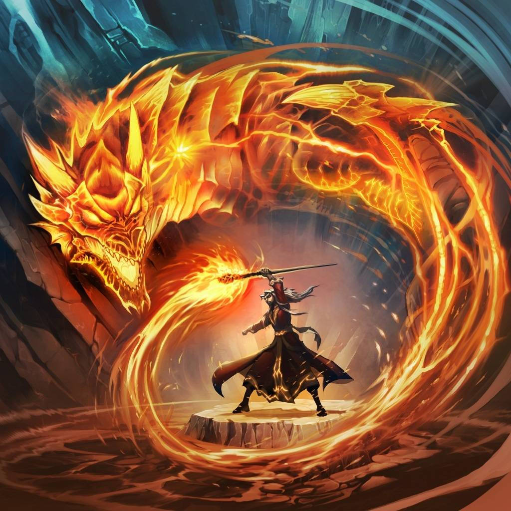 1024X1024 Fire Dragon Wallpaper and Background