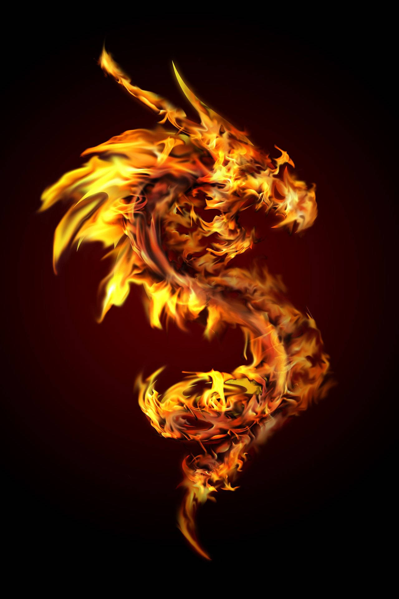 1280X1920 Fire Dragon Wallpaper and Background